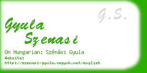 gyula szenasi business card